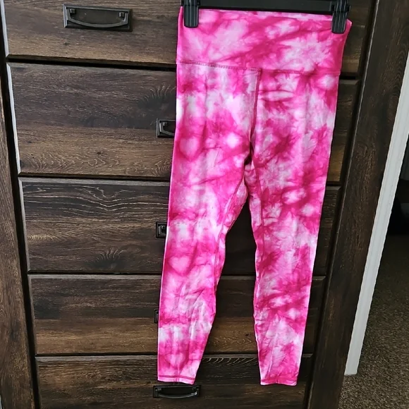 Wild South pink Tie-Dye Women's Medium Leggings - Picture 2 of 4